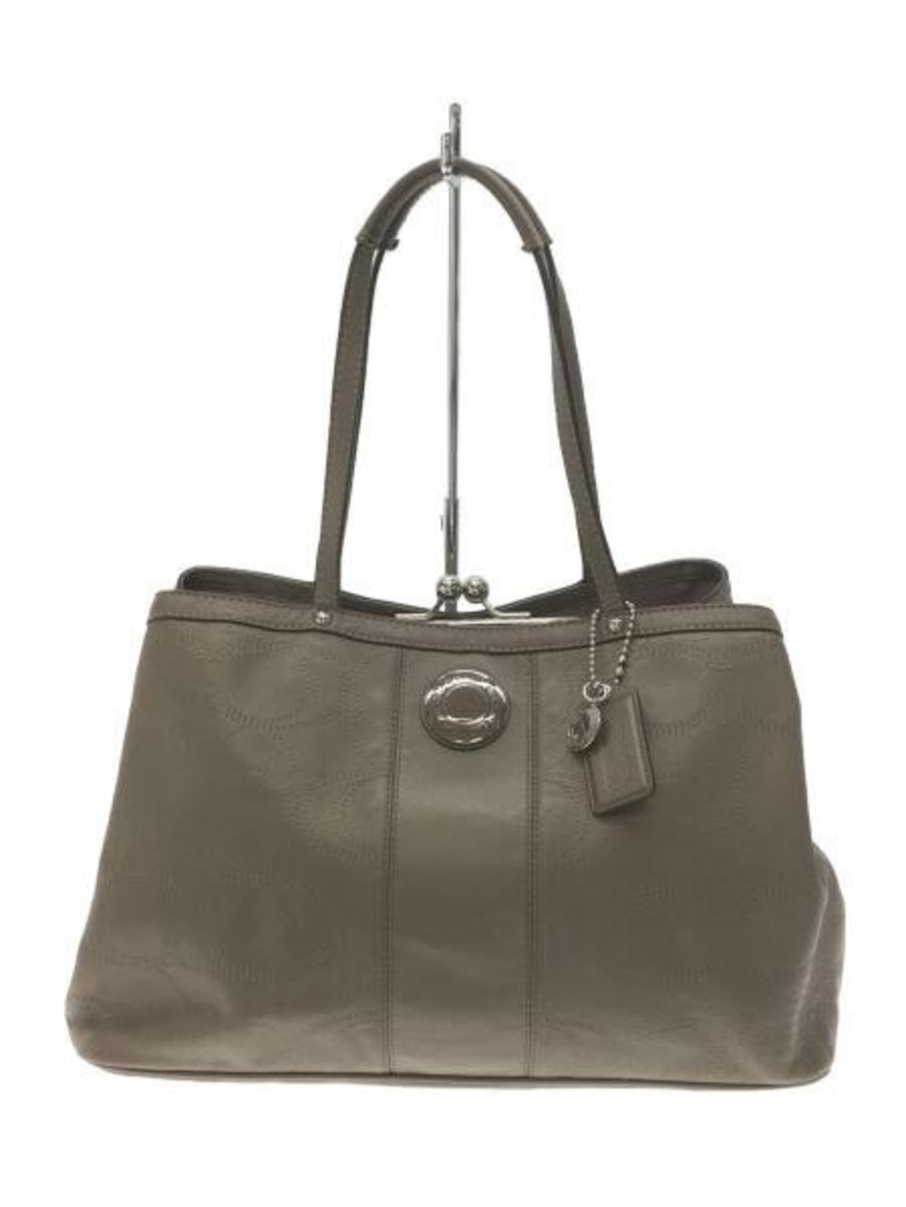 Coach Signature Stitched Leather Kisslock Carryall Tote bag